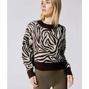 Carbon38 Brown Zebra‎ Jacquard Knit Sweater